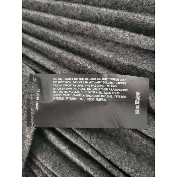 Theory Pleated Long Sleeve Sweater Dress Small Gray Wool Flannel Office Neutral - Picture 9 of 15